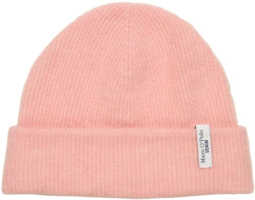 Marc OߴPolo Denim Damen Strickmütze mit Logo warm, Rosa (Rose Powder), One Size