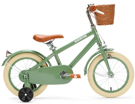 Generation Retro 14 Zoll Grün – Kinderfahrrad mit Korb
