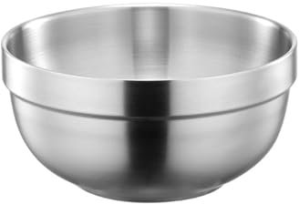 Ensaladera de acero inoxidable, fácil de limpiar, aislante, con aislamiento de metal, vajilla práctica