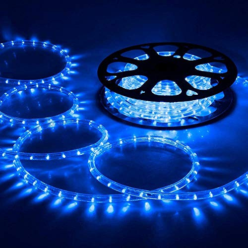Ollewiellan LED Lichterschlauch Außen, 10 Meter LED Lichterkette mit 240 Blau LEDs, Wasserfester Lichtschlauch für Garten, Terrasse und Wohnzimmer, inkl. Timer für Automatische Steuerung