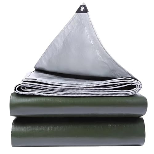 Cubierta Protectora Lona de polietileno de 140 y 180 g/m², resistente a la lluvia, para exteriores, para cubrir plantas, carpas, toldos, carpas de camping Funda de Piscinas(140GSM Tarpaulin,6x6m)