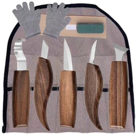 Dxoniislh 10-Teiliges Meißel-Schnitzmesser-Set, Holzschnitt, DIY-Hand-Holzschnitzwerkzeuge, Holzschnitzmesser, Handwerkzeuge