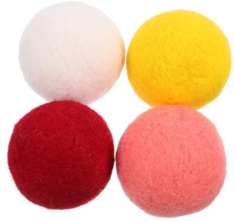 FONDOTIN Hundespielzeug Beißball Aus Filz 4 Stück Gefüllte Kauspielzeuge Für Welpen Interaktives Fitnessspielzeug Für Hunde Im Haushalt