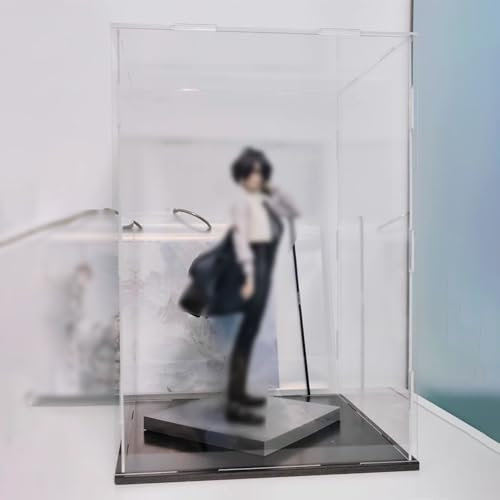 Acryl Vitrine Acryl-Vitrine für Figuren, Miniaturen und Statuen, Hohe, Rechteckige, Transparente Box mit UV-Schutz, Staubdichte Glasvitrine als Alternative zur Aufbewahrungsbox für Zuhause(12x12x4in(3