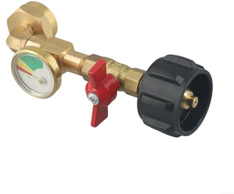 Kit de recharge de propane avec jauge et vanne de régulation simplifie le remplissage des petites bouteilles de gaz de Big Tanks