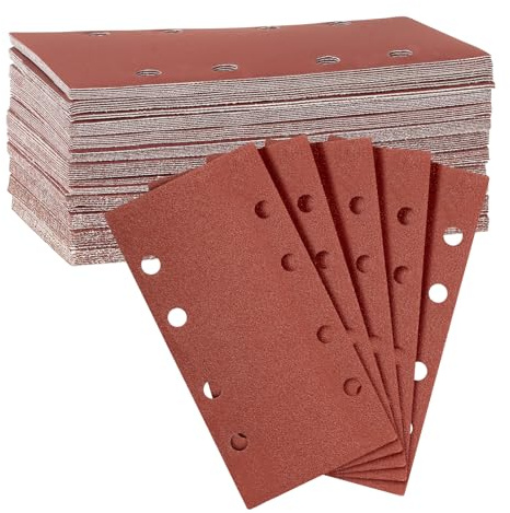84 Stück Schleifblatt Set, 93 x 230mm Schleifpapier Klett, 8 Löcher Schwingschleifer Schleifpapier, Körnung 40/60/80/100/120/150/180/240/320/400/600/800, 8 Löcher (93 x 230mm)