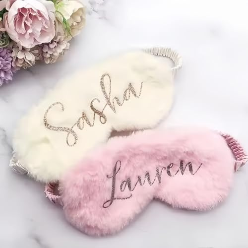 Personalisierte Plüsch-Schlafmaske, Weiche Schlaf-Augenbinde, Hochzeitsgeschenk, Individuell Gestaltete Augenmaske Mit Namen, Bequem, Kuschelig, Flauschig Und Pelzig