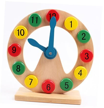 Abaodam Holzbausteine Lernuhr Kinder Holz Zahlenbausteine Satz Montessori Uhr Lernspielzeug Feinmotorik Für Vorschulkinder
