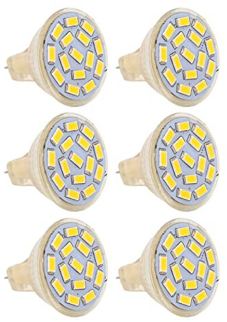 Pretfy 12v 6pcs GU4 LED LED Multifunzionale Dispositivo di Illuminazione Bulbi di Ceramica MR11 Traccia Energia Base Risparmio Base Risparmio 3W-Assedia Universale, a Lungo Termine (Luce calda)