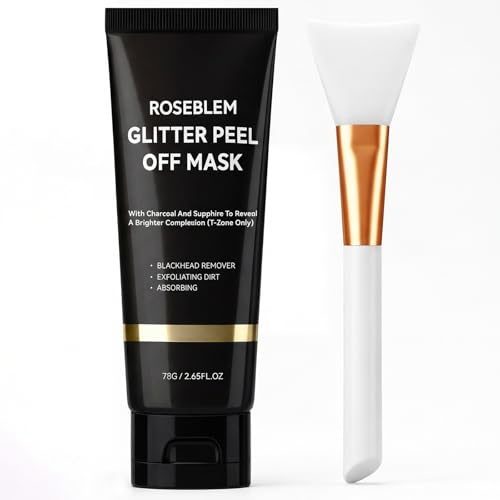 Roseblem Charcoal Blackhead Remover Mask, Peel Off Face Mask for Blackheads and Pores, Deep Cleansing Pore Care for Oily & Combination Skin, for Women & Men, 2.65 fl oz