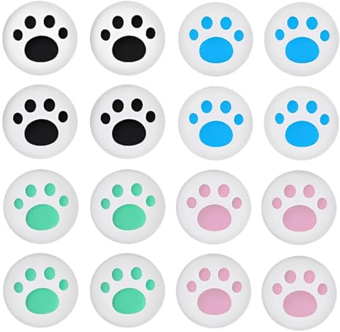 JEYORZY Joystick Thumbstick Grips, 16 pcs Tapas Gomas Joystick, Funda Pulgar Gaming, Agarres para el Pulgar Silicona Joystick Accesorios de Protección Fundas Joystick para PS5, Controlador Accesorios
