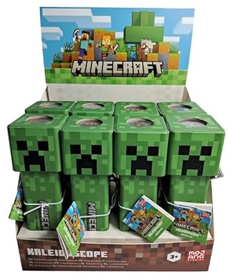 Puckator Minecraft Creeper-format kalejdoskop – campingspel saker för barn tonåringar barn – coola ovanliga sensoriska leksaker gåvor presenter – festival diffraktion rave-glasögon – retro tillbehör