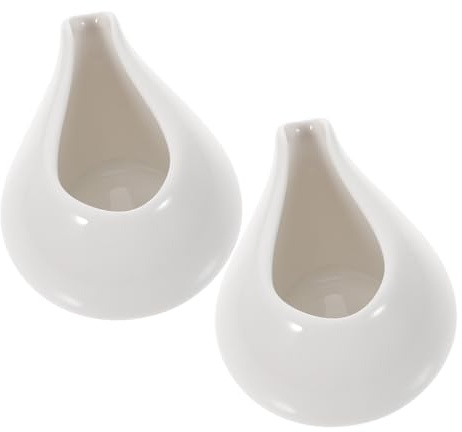 Healifty Saucières Blanches En Céramique 2 Unités 240 Ml Adaptées Pour Sauces à Trempette Et Service Individuel