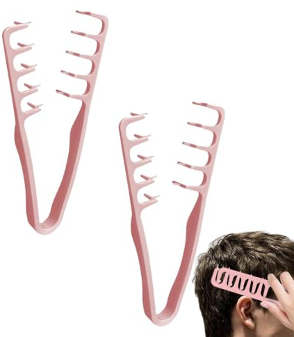 2 Pezzi Pettine Per Acconciatura Da Uomo Pettine Volumizzante Texture Comb | Pettines A Denti Larghi Per Capelli Ricci Strumento Per Volume Alle Radici E Rifinitura Frange Per Uomini E Donne