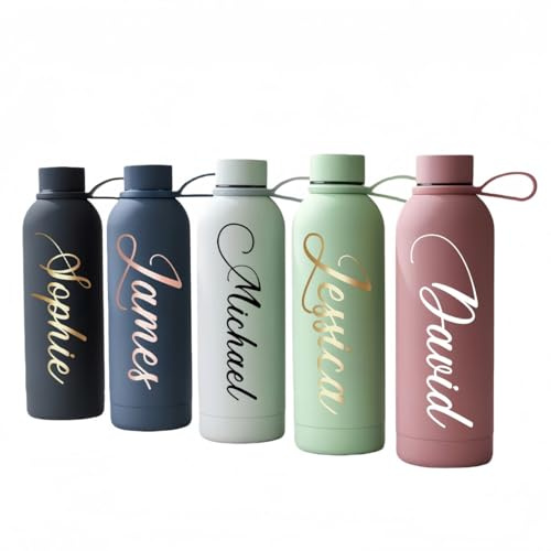Vaso De Acero Inoxidable Personalizado De 17 Oz Con Correa, Botella De Agua Personalizada Con Nombre En Doble Pared Con Aislamiento Al Vacío, Regalo Para Mamá, Cumpleaños, Deportes, Viajes