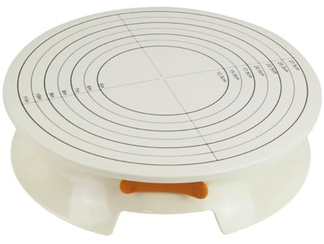DIYEAH Alzata per Torte in Plastica 12 Pollici con Scala Supporto Girevole Antiscivolo per Decorazione Dolci Piatto Girevole per Pasticceria Casa e Fai da Te