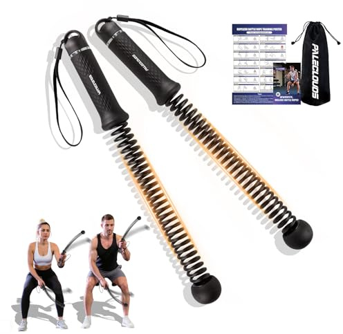 Ropeless Battle Ropes, Battle Rope Ohne Seil mit Übungsanleitung | Gewichtete Trainingsseile für HIIT, Ganzkörpertraining, Kraft, Ausdauer, Fettverbrennung, Home Gym