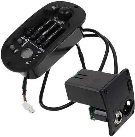BESPORTBLE Preamplificatore e Sintonizzatore Lcd per Chitarra Acustica con Equalizzatore a 4 Bande Compatibile con Chitarre Acustiche ed Elettriche, per Esibizioni in Caffè e Registrazioni