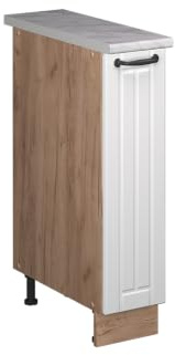 Vicco Apotekarskåp Fame-Line, Vitt hus på landet/Goldkraft ek, 20 cm, AP Marble, för kombination med andra moduler i Fame-Line-serien