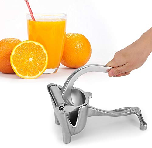 Aramox Presse-agrumes Manuel, Presse-citron en Aluminium, orange 23 X 10,5 X 12 Cm avec Buse de Dérivation Triangulaire, Conception Anti-goutte pour la Cuisine et la Fabrication de Jus à la Maison