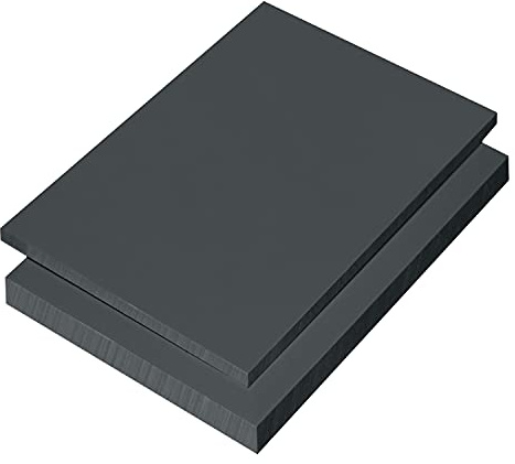 S-Polytec Platte aus Hart PVC Zuschnitt in | grau RAL 7011 | VERSCHIEDENE STÄRKEN | TOP QUALITÄT | (100 x 49cm, 3mm Dunkelgrau)