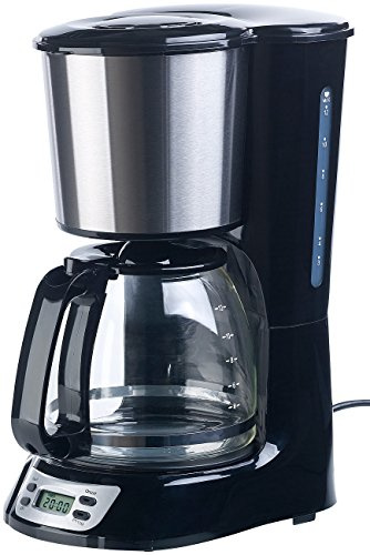 Rosenstein & Söhne Filterkaffeemaschine: Programmierbare Kaffeemaschine für bis zu 12 Tassen, Timer, 1.000 Watt (Zeitschaltuhr für Kaffeemaschine, Kaffeeautomat, Uhr)