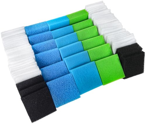 LTWHOME Feinfilter, Kohlefilter, Grobfilter, Medium und Polyfilter Serie Passend für Juwel Standard/BioFlow 6.0/ L (Packung mit 74)