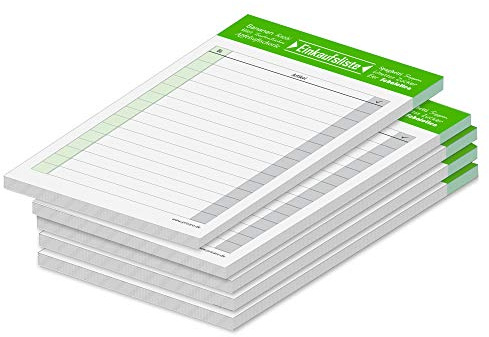 PRICARO Einkaufsliste Typo, grün, A6, 5 Stück