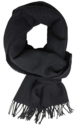 Sciarpa uomo sciarpa in lana sciarpa invernale uni alla moda in lana nera 176 x 37 cm Made in Germany