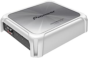 Pioneer GM-ME500X1 marinetauglicher Class-D 1-Kanal Monoverstärker und kabelgebundene Bass Boost-Fernbedienung (1.600 W), variabler TPF, Sensor für Lautsprechereingang, Anschluss für mehrere Geräte