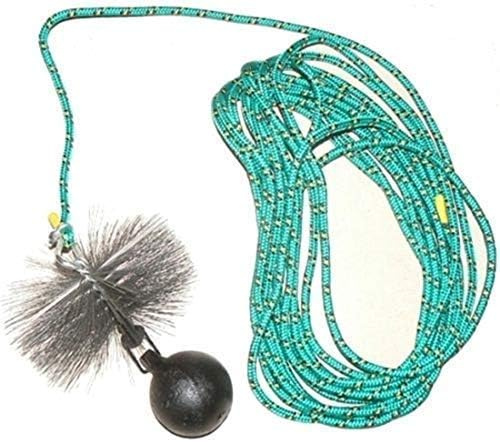 rg-vertrieb Kaminbesen Schornsteinbesen Kehrbesen Zugbesen Rußbesen aus Stahldraht + Zugseil PP-Seil + Zuggewicht 2,5kg Set Größe wählbar (Besen 30cm, Zugseil 15m)