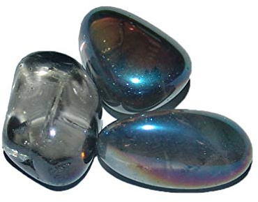 Trommelsteine Handschmeichler Wassersteine je 3 Stück in vielen verschiedenen Steinarten (Bergkristall m. Titanium)