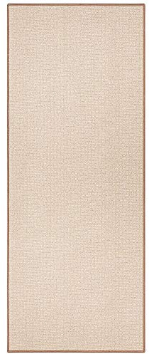 BT Carpet Bouclé Läufer – Küchenläufer rutschfest Teppichläufer Flachgewebe Kurzflor Teppich Küchenteppich für Flur, Küche, Wohnzimmer, Badezimmer, Bad – Beige, 67x300cm