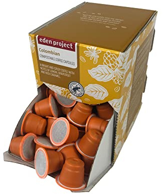 THE EDEN PROJECT 100 COLOMBIAN Home Compostable Coffee Pods - Compatible with Nespresso Original system coffee machines - EXTRA VALUE 100 POD PACK