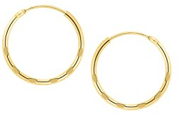 My Gold Damen Mädchen Creolen Ohrringe Gold 333 Echtes Gelbgold (8 Karat) Mit Muster Ø 15mm Goldohrringe Leyla C-04110-G306