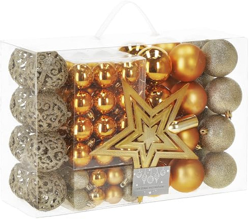 SPRINGOS Weihnachtskugel Christbaumkugel 100 Stück Weihnachtsbaumschmuck Baumspitze