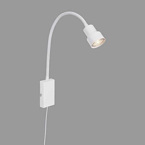 Briloner - Lampada da comodino a LED, lampada da parete, lampada da lettura con braccio flessibile, interruttore on/off tramite funzione touch, 1 LED/GU10, 5 watt, 400 lumen, 3000 kelvin, metallo,