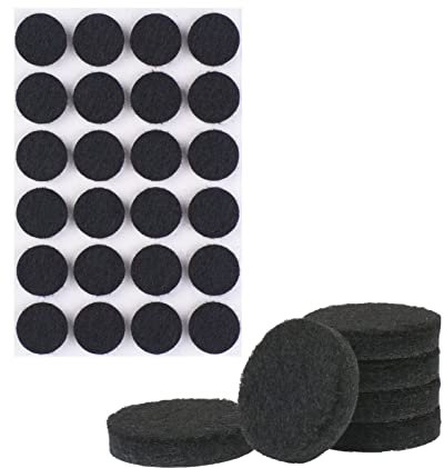 VABNEER 72 Pièces Patins en Feutre, 20mm Noir Auto-adhésifs Protecteur de Sol Tampon Feutre, 5mm D'épaisseur, Patins pour Meubles pour Pieds de Meubles (Rond, 20mm)