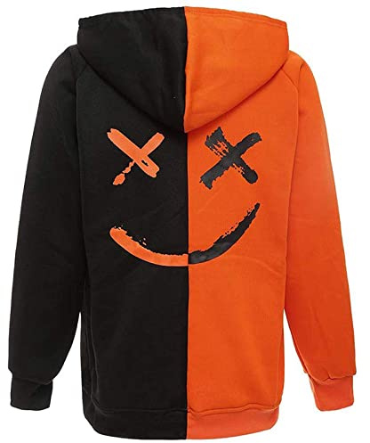 Covisoty Sweat à Capuche Homme Patchwork Sweatshirt Pull de Manches Longue | Sweat à Capuche Homme Techwear Patchwork de Couleur Contrastée Sweatshirt Pull à Capuche Hip Hop Décontracté