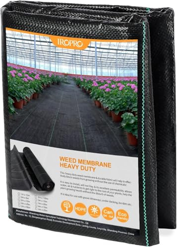 iropro Unkrautvlies Gartenvlies 2m x 5m,10m² Unkrautflies für Garten Unkrautfolie Wasserdurchlässig 90g/m² Reißfestes Unkrautgewebe Rolle Unkrautfolie,Anti Repousse,Hohe UV-Stabilisierung