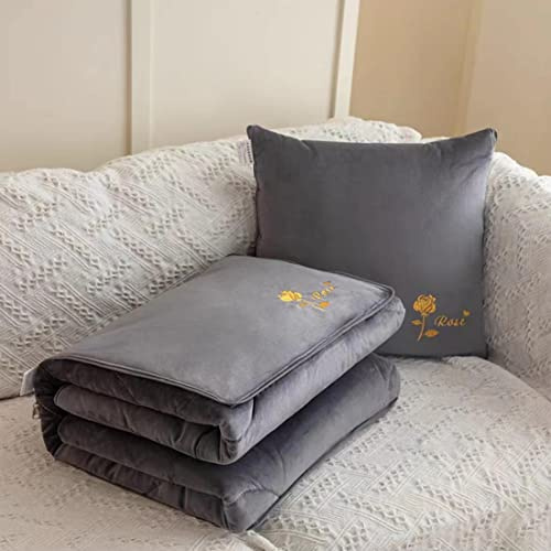 Reisekissen und Decke Set, Kissendecke 2 in 1, Reisekissen und Decke Set für Flugzeuge, tragbares Reisekissen und Decke, Flugzeug-Reiseutensilien, 50 x 50 cm