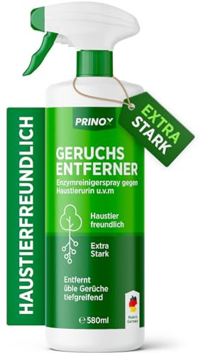 PRINOX Geruchsneutralisierer 580 ml - Enzymreiniger Konzentrat - Geruchsentferner gegen alle Gerüche, wie Katzenurin Geruch auf Sofa, Sessel, Matratze, Auto, Matratze