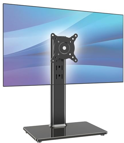 AX WABER Soporte de Escritorio Independiente para un Solo Monitor, para Pantallas de 13« a 32», con función giratoria, Altura Ajustable, Soporte de Pedestal VESA, soporta una Pantalla de hasta 77Lbs