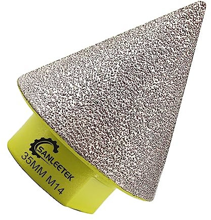 Punta per Smusso Diamantata - 35mm Fresa Diamantata Fori Sagomatura Allargamento Pulizia dei Fori Esistenti in Piastrelle Ceramica Porcellana Marmo Granito M14 Filettatura SANLEETEK