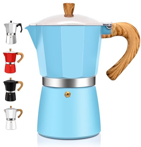 DITOSH 6 Cup Aluminum Espresso Stovetop Moka Pot Express Coffee Maker Percolator Italian Classic Mocha Coffee Machine for Italian and Cuban Cafe Brewing for Home & Camping 300ml 10oz