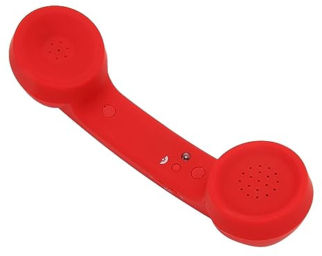 Auricular de Teléfono Retro Inalámbrico, Auriculares Receptores de Auricular a Prueba de Radiación de Alambre, Auriculares Receptores de Auricular de Teléfono Bluetooth (Rojo)