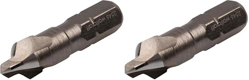 wolfcraft 1 avellanador WS, 3 filos, vástago hexagonal diámetro 3-8 mm, Plata (Paquete de 2)