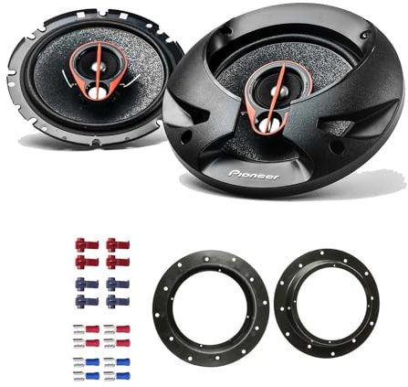 Pioneer TS-R1750S Lautsprecher mit Einbauset passend für VW Volkswagen Golf V 2003-2008 Türen vorne 500 Watt 165mm 3 Wege Koax