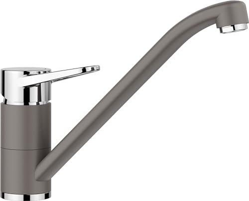 BLANCO WEGA II | Küchenarmatur in vulkangrau/chrom | Hochdruck | Rückflussverhinderer | Keramik Kartusche | Gesicherte Wasserqualität & wassersparend