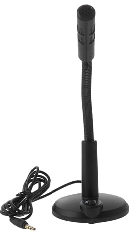 Abaodam Schwarzes Tischmikrofon aus Kunststoff, Flexibel und Leicht | Stabiles Pedestal Inklusive, Modernes Schlichtes Design, für Game Voice Chat und Gesang